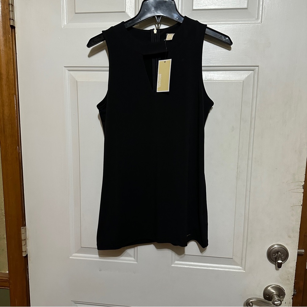 Michael Kors Small Tank Top Womens Black  Sleeveless‎ Logo NWT